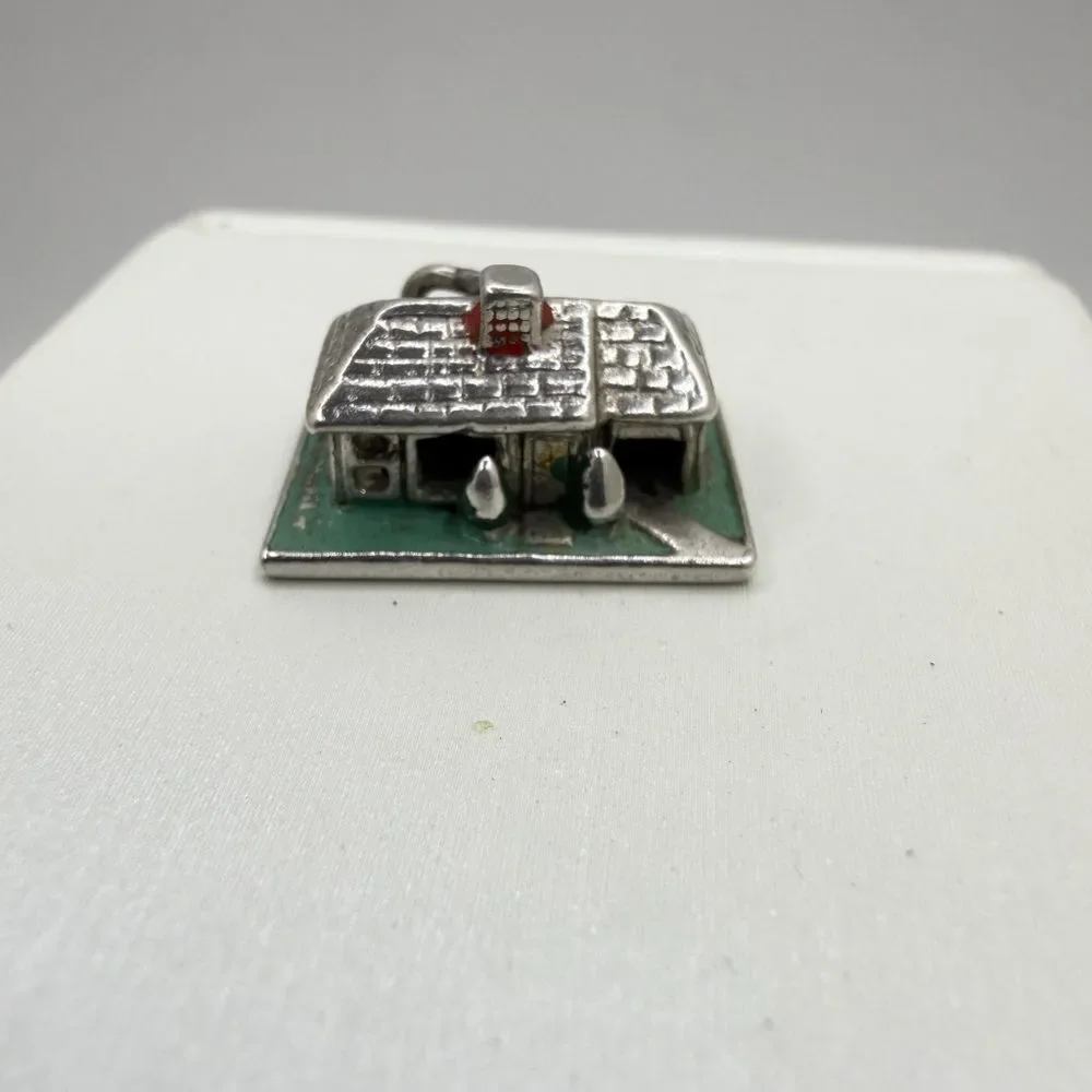 Vintage Sterling Silver‎ and Enamel House Charm/Pendant!